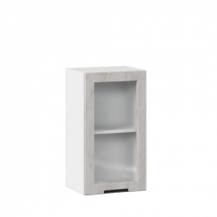 Шкаф кухонный 400 со стеклом Джамис ЛД 296.320.000.018 Белый Белый камень